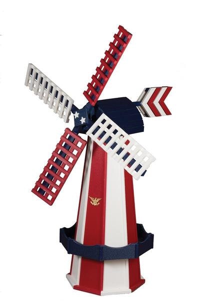Amish Poly Patriotic Windmill - Medium